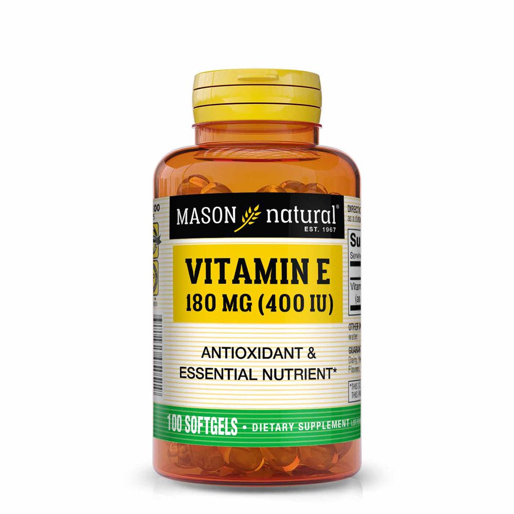 Mason Natural Vitamin 180 Mg (400 IU): Antioxidant, Immune Support, Skin & Eyes, 100 Softgels