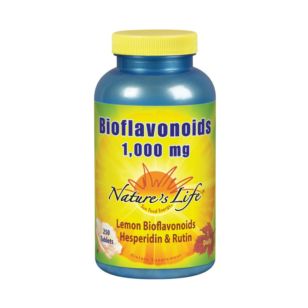 Nature'S Life Bioflavonoids 1000Mg per Serving | 250 Capsules | More than 4 Months Supply | Lemon Bioflavonoid Complex, Hesperidin & Rutin | Antioxidant for Healthy Capillaries & Vit C Absorption