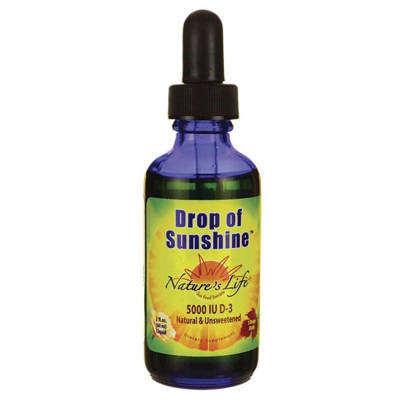 Nature'S Life Drop of Sunshine Vitamin D-3 Drops in Organic Extra Virgin Olive Oil & Coconut Oil 5000IU | Supports Strong Bones & Immune System | 2 Oz
