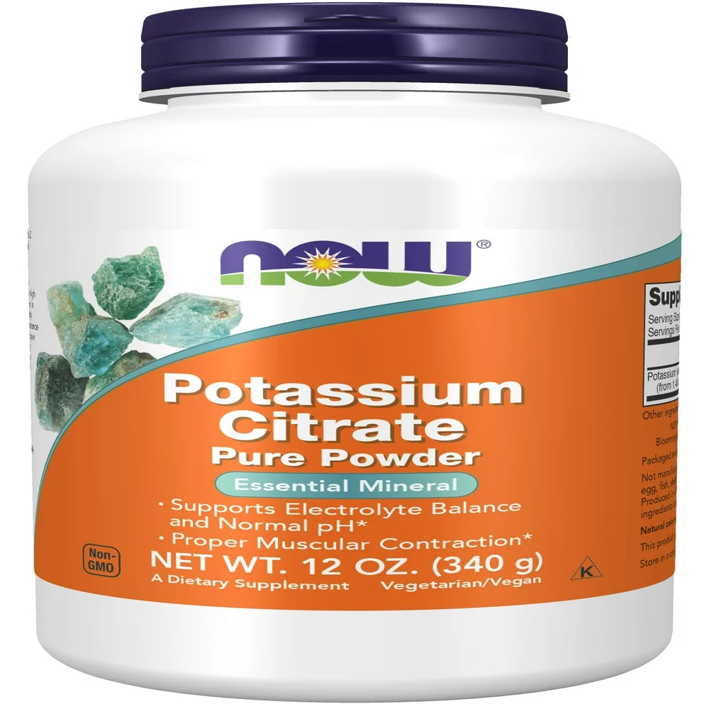 NOW Supplements, Potassium Citrate Powder, Supports Electrolyte Balance ...
