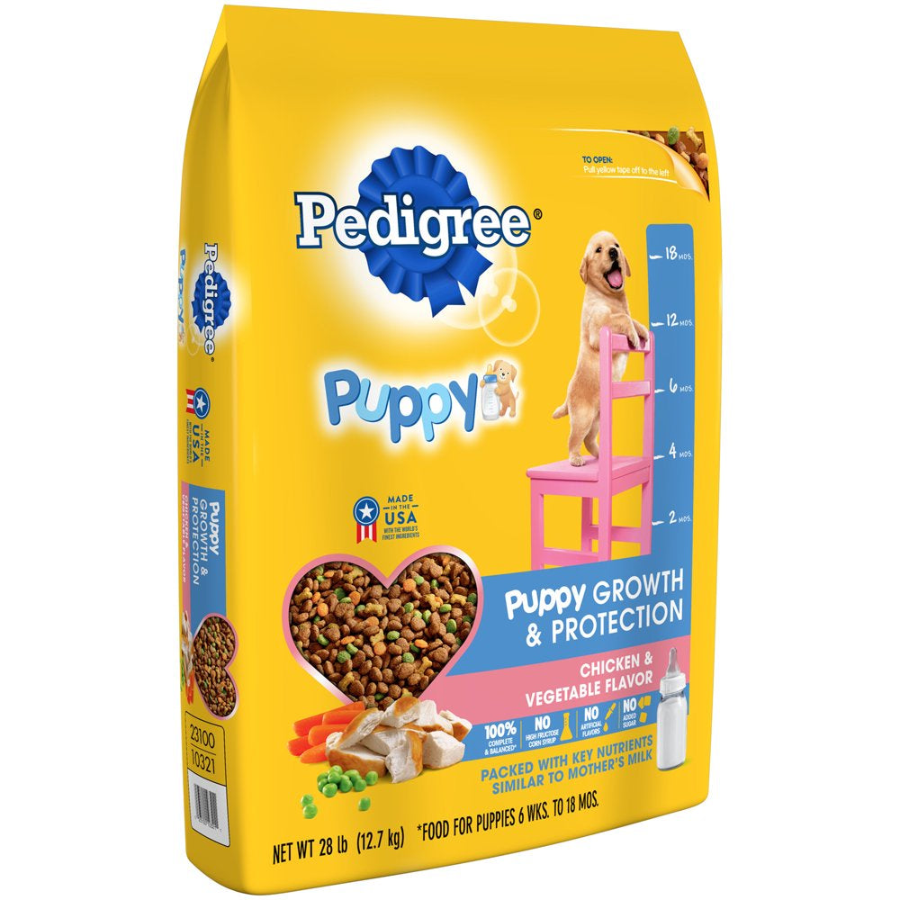 Pedigree Puppy Growth & Protection Chicken & Vegetable Flavor Dry Dog Food 28 Pounds