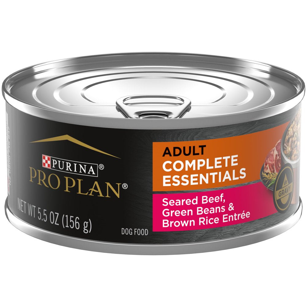 Purina Pro Plan Complete Essentials for Adult Dogs Beef Green Beans, 5.5 Oz Cans (24 Pack)
