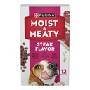 Purina Moist and Meaty Soft Dog Food, Steak Flavor, Wet Dog Food, 6 Oz Pouches (12 Pack)