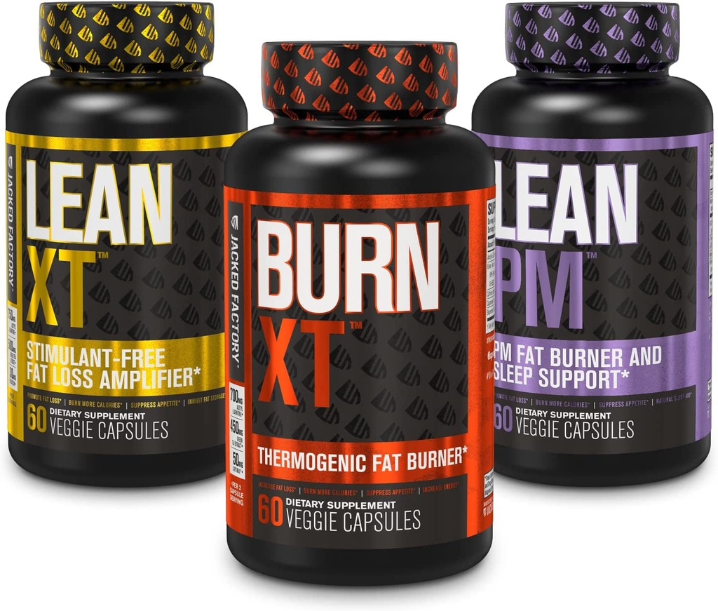 Burn-Xt Thermogenic Fat Burner, Lean PM Nighttime Fat Burner & Sleep Aid, Lean-Xt Caffeine Free Fat Burner