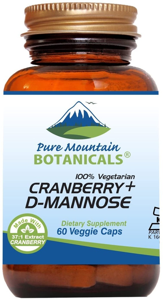 Cranberry D Mannose Capsules 1000Mg Kosher Vegan with Cranberry Concentrate