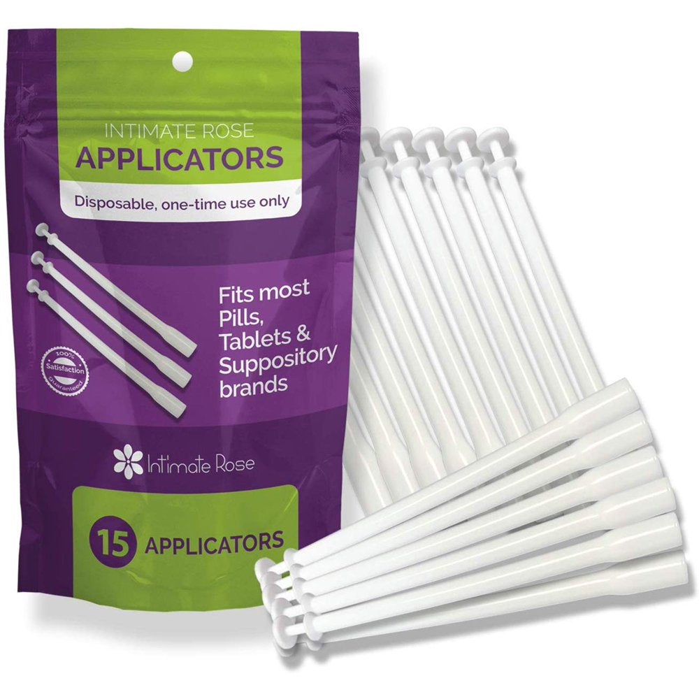 Intimate Rose Vaginal Suppository Applicator Disposable Vaginal Applicators, Pack of 15