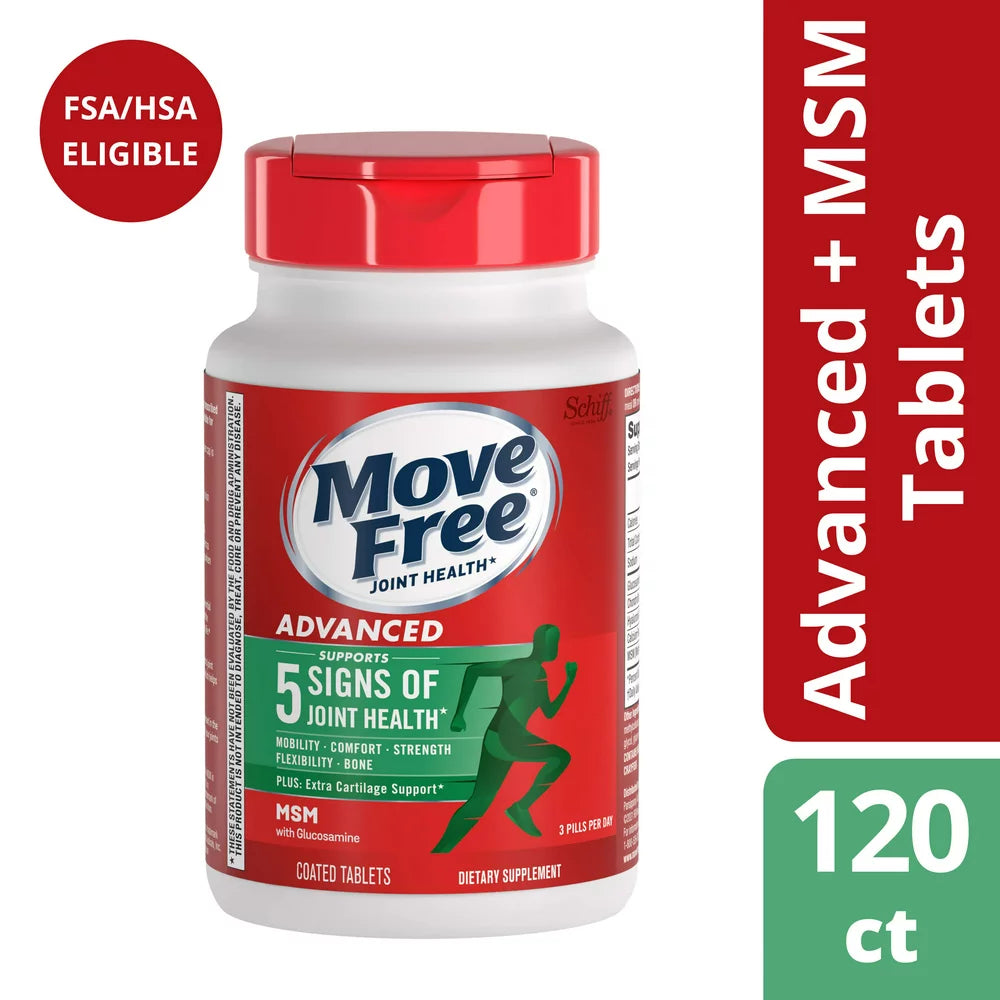 Move Free Advanced plus Msm Joint Health Tablet, 120 Count | Bundle of 5 Each