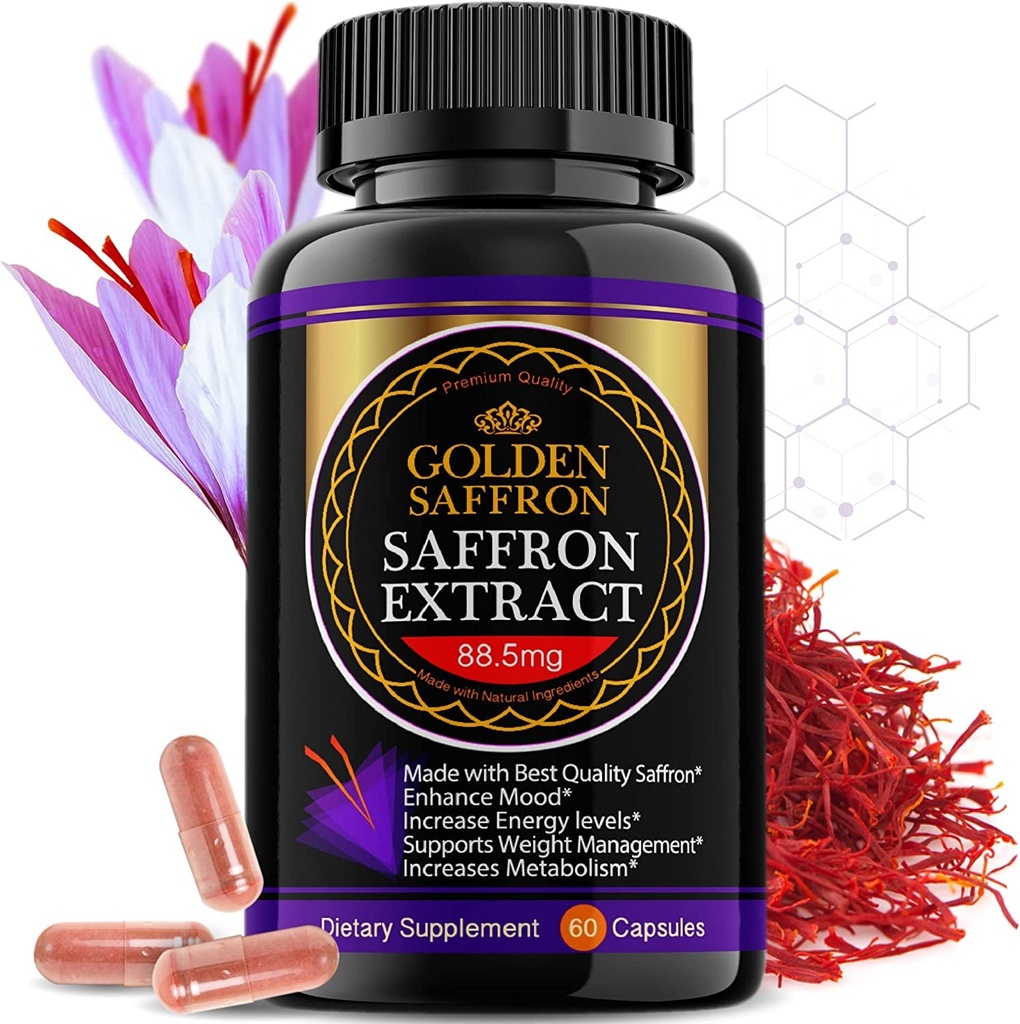 , Saffron Extract 8825 (Vegetarian) - Best All Natural Appetite Suppressant That Works - 88.5 Mg per Capsule - Manufactured by Highest Grade Saffron, Non-Gmo, 30 Day Supply