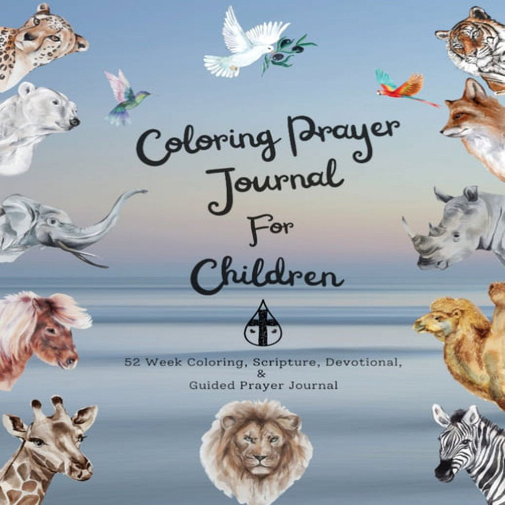 Prayer Journal: Coloring Prayer Journal for Children: 52 Week Coloring, Scripture, Devotional, Guided Prayer Journal (Paperback)(Large Print)