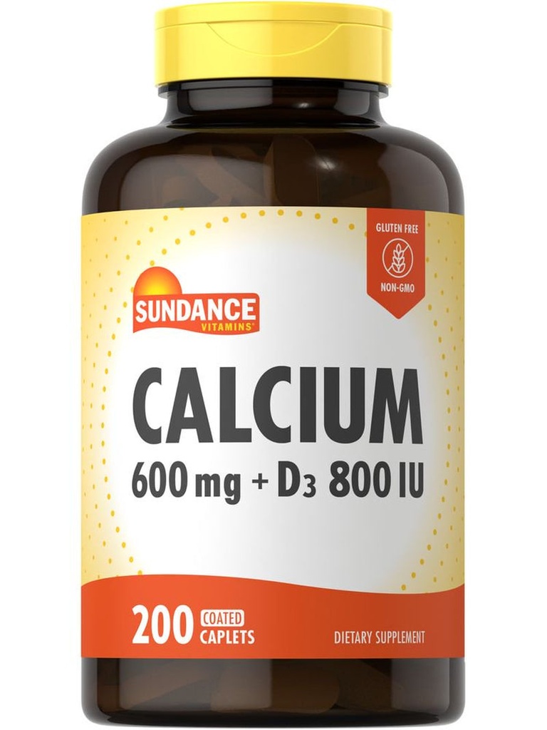 Sundance Calcium + Vitamin D3, 600 Mg & 800 IU, 200 Count | VitaShop NZ