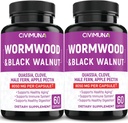 (2 Packs) Wormwood Capsules 8050Mg - Wormwood, Black Walnut Leaves, Quassia - 4 Months Supply