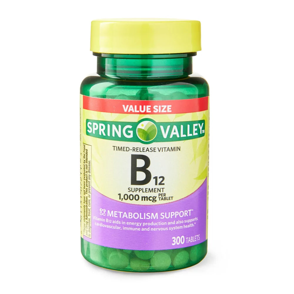 Spring Valley B12 1000mcg - 300 Timed-Release Tablets