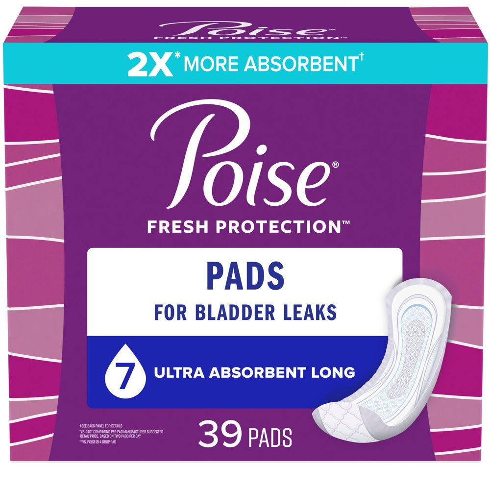 Poise Ultra Pads - 7 Drop Absorbency - 39 Count