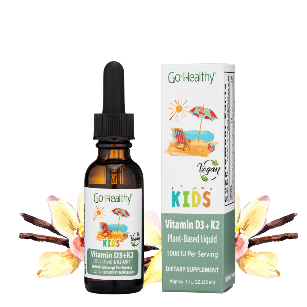 Kids Vitamin D3 & K2 Drops | Vegan Liquid - Go Healthy