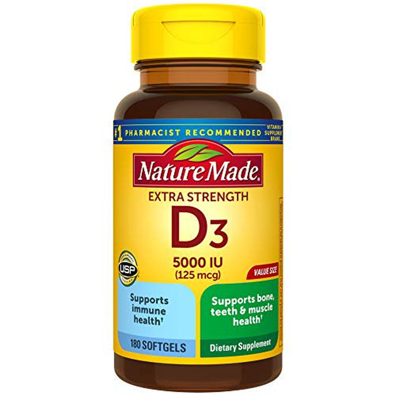 Nature Made Vitamin D3 5000 IU - 180 Softgels