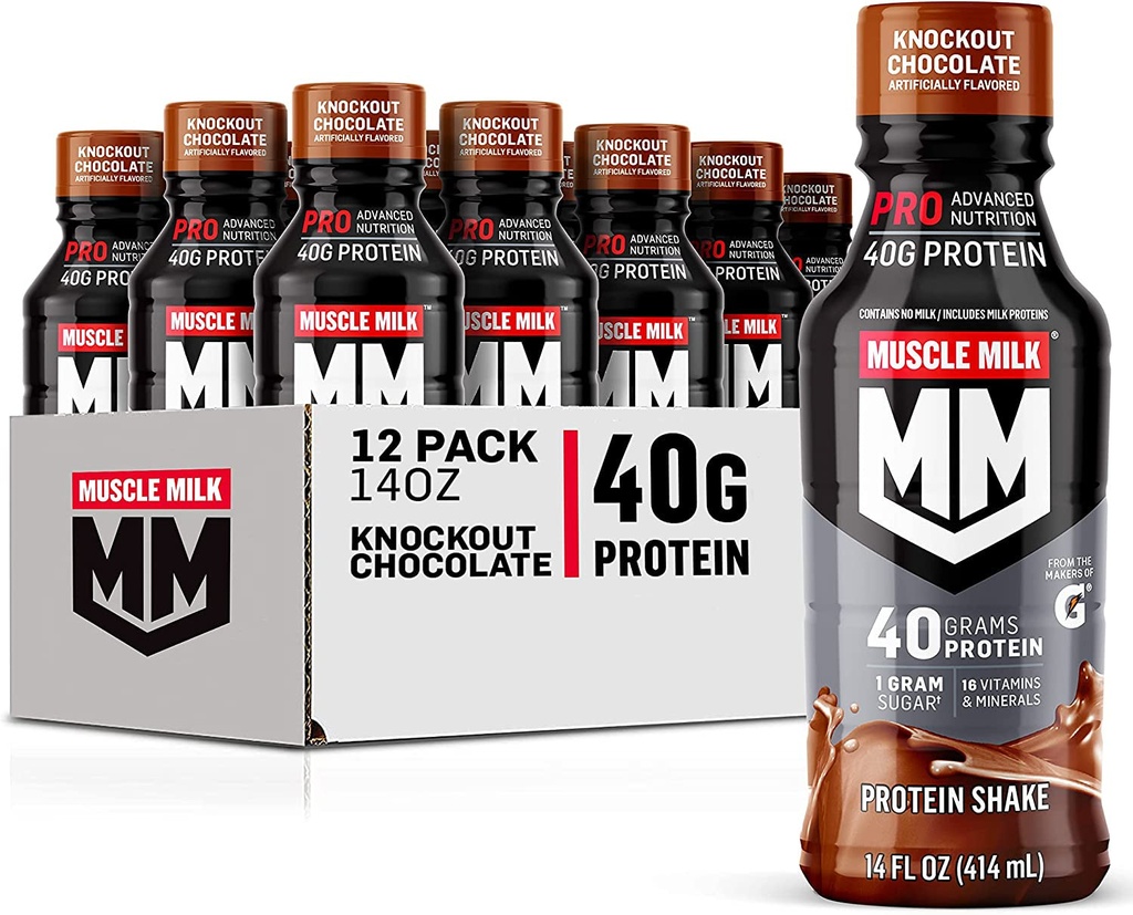 Muscle Milk Pro Protein Shake - Knockout Chocolate (12 Pack)