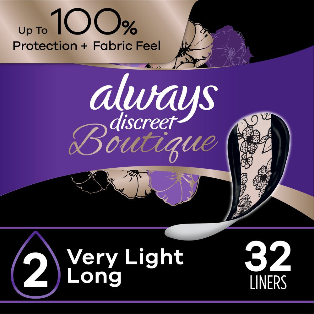 Always Discreet Liners - Very Light, Long - 32 Count