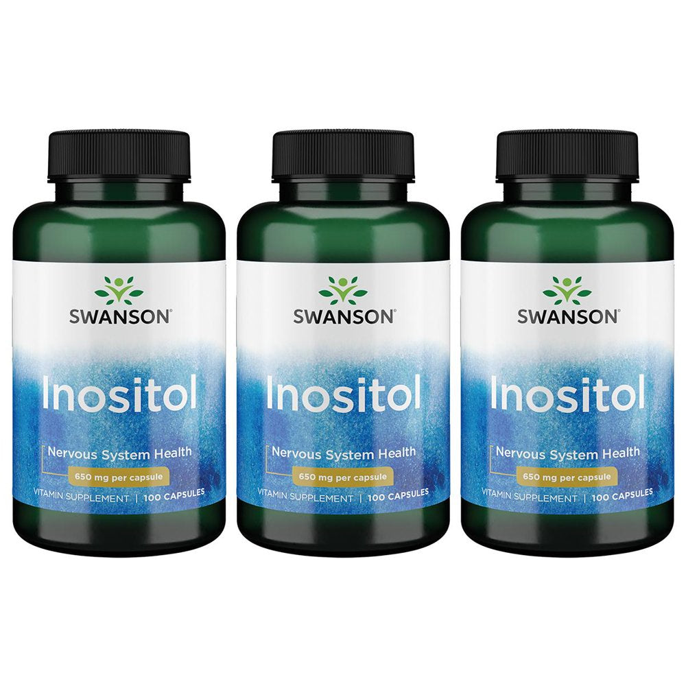 Swanson Inositol 650mg - 3 Pack of 100 Capsules