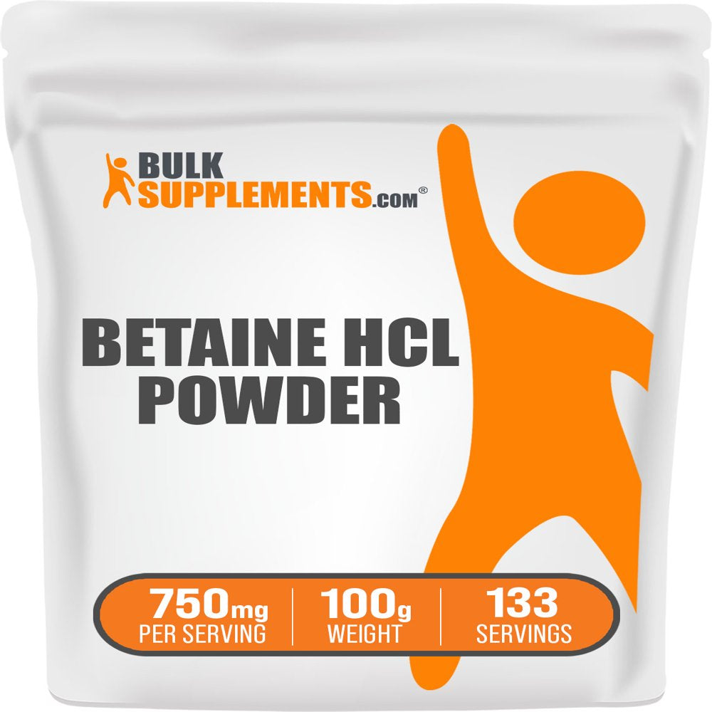 Betaine HCL Powder - 100g - BulkSupplements.com