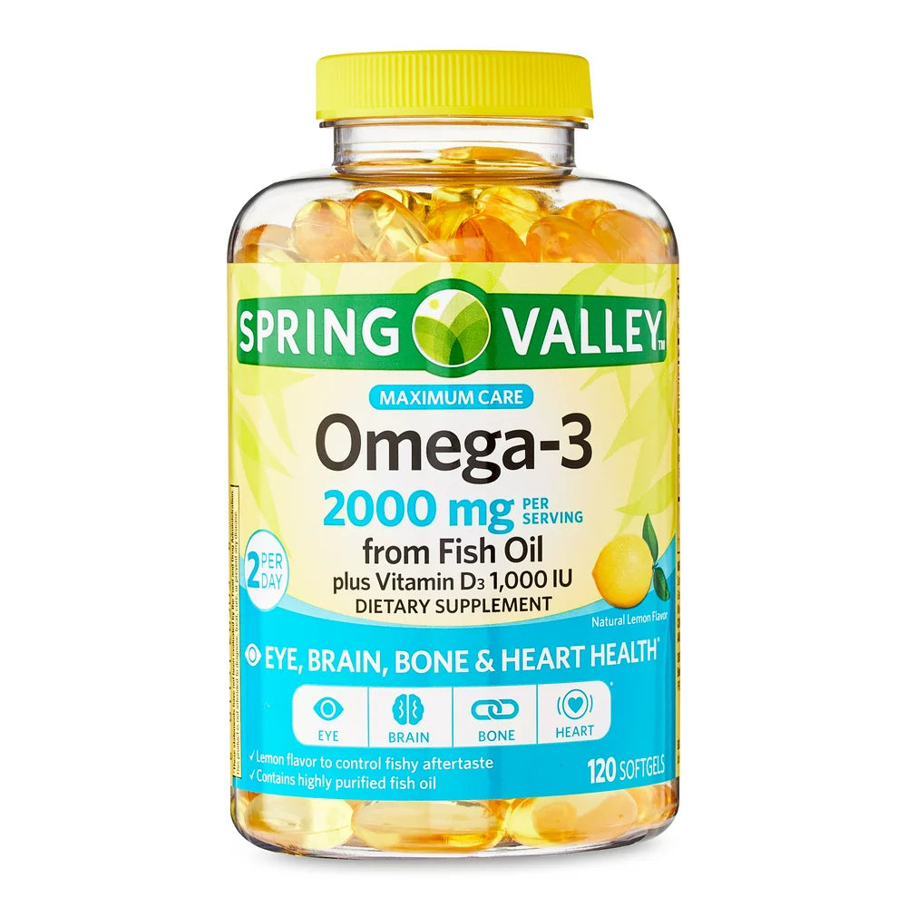 Spring Valley Omega-3 Fish Oil - 120 Softgels