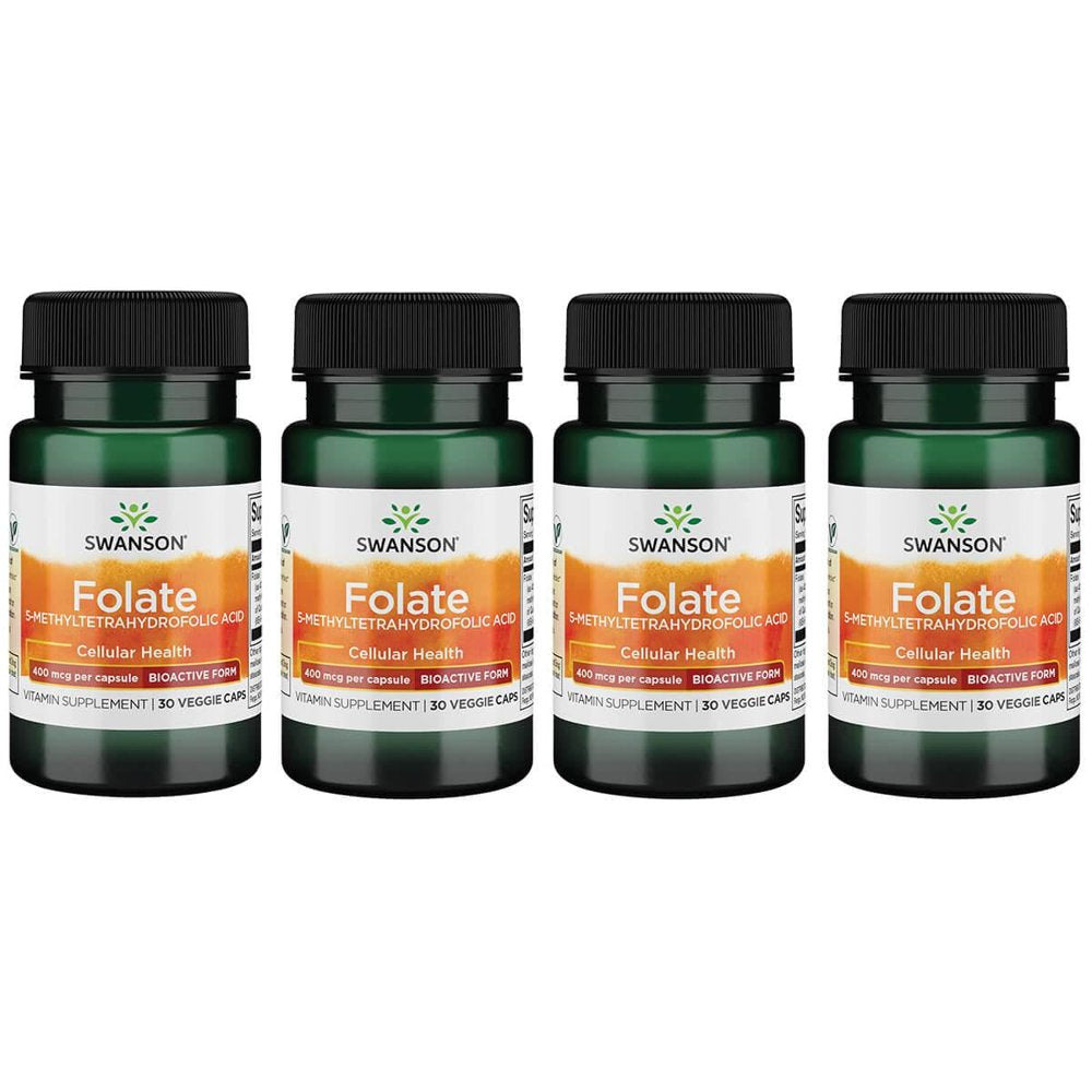 Swanson Folate 5-MTHF - Bioactive Folate 4 Pack