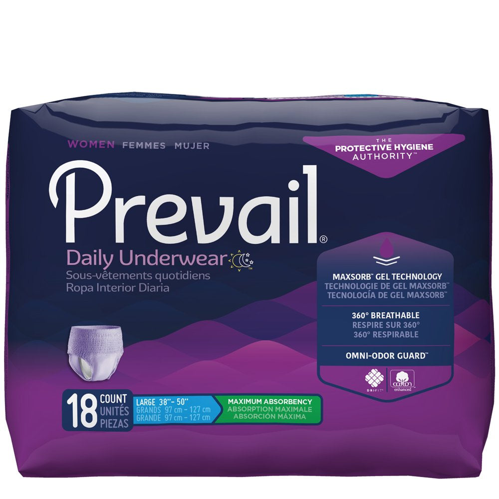 Prevail Women's Incontinence Underwear - Large (18 Count)