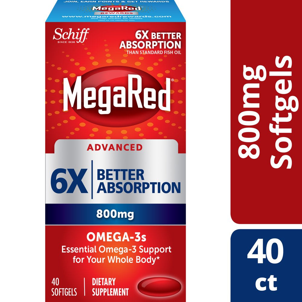 MegaRed Advanced Omega-3 800mg - 40 Softgels