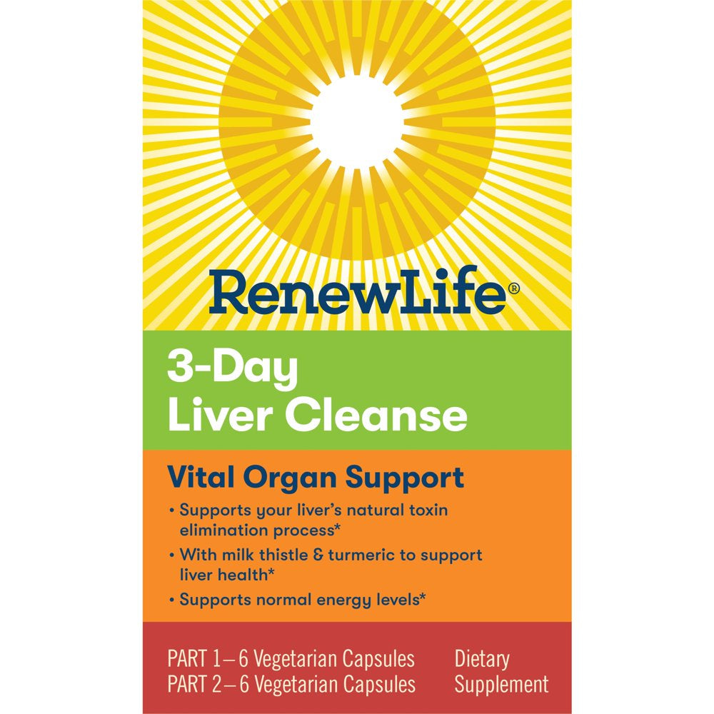 Renew Life 3-Day Liver Cleanse Vital Organ Support, 2-Part Program, 12 ...