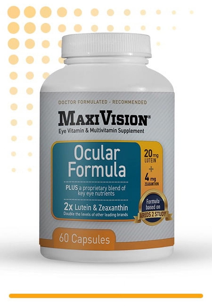 Maxivision Ocular Formula - Eye Vitamin - 60 Capsules - Dense in Lutein ...