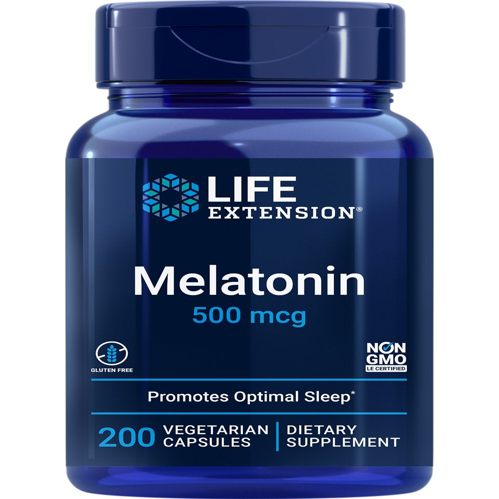 Life Extension Melatonin, 500 Mcg – Gently Promotes Sleep, Low Dose ...