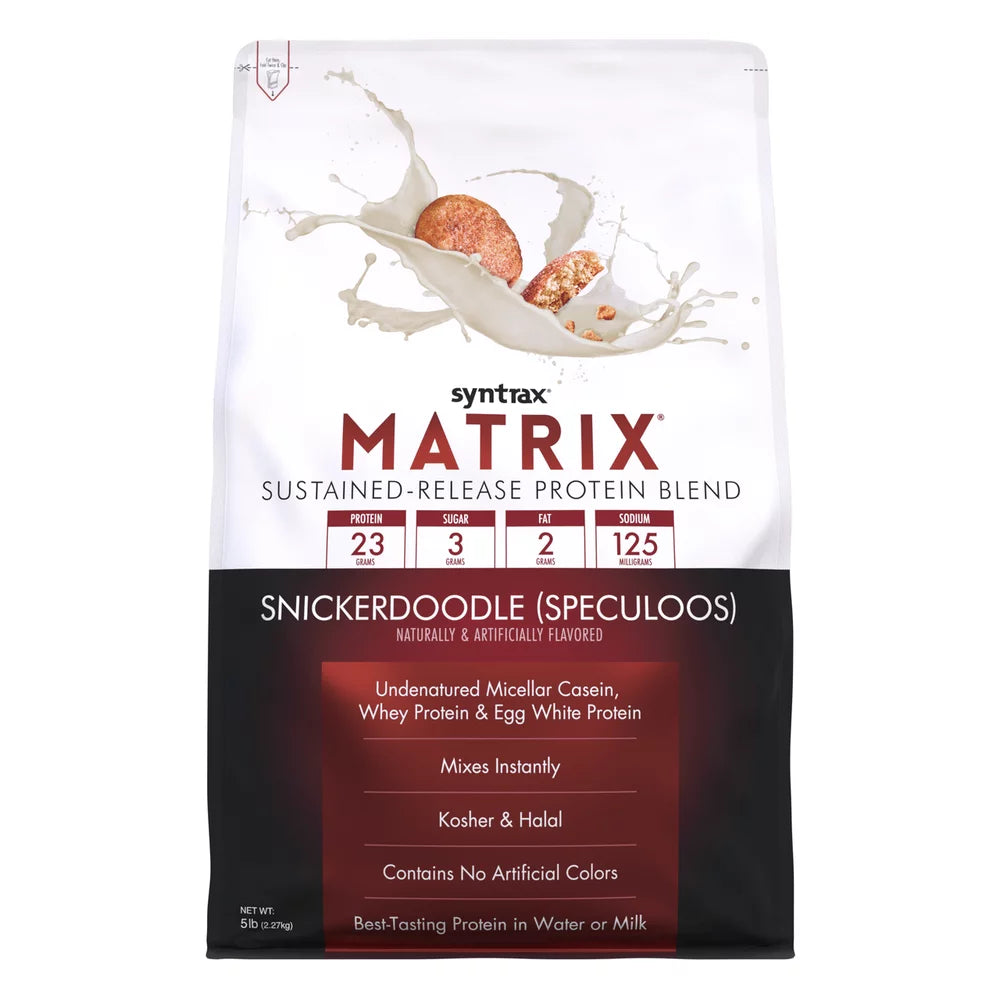 Syntrax Matrix Sustained Release Protein Powder 5LB Bag - Snickerdoodle ...