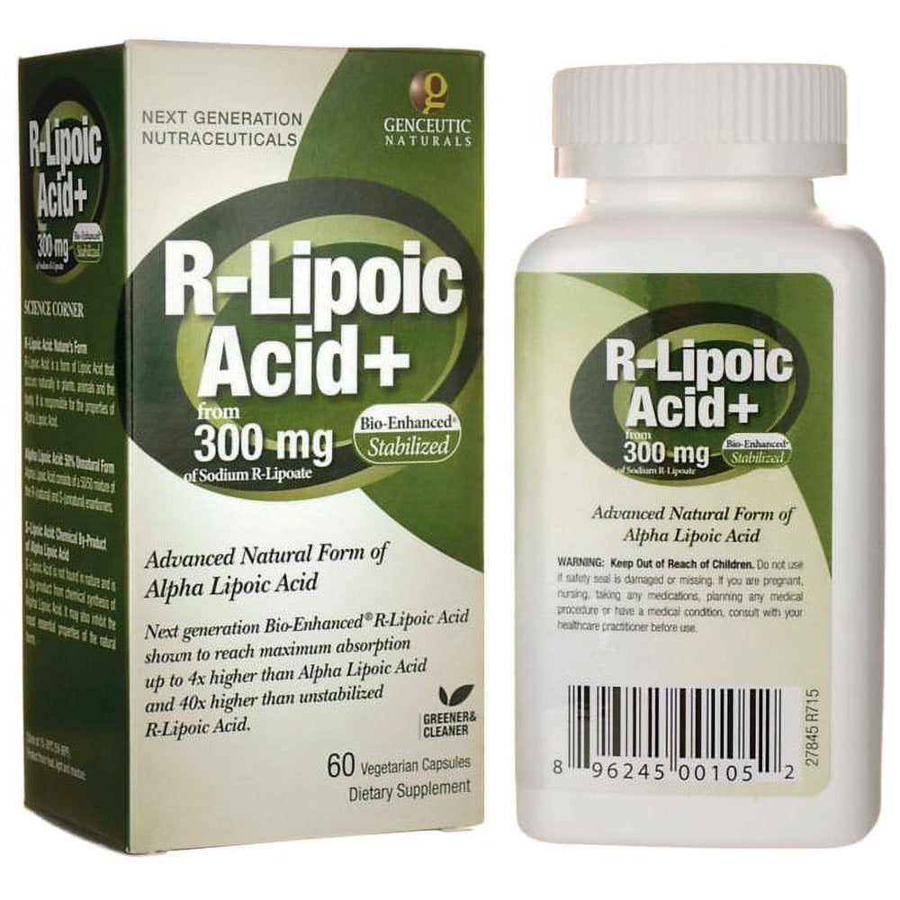Genceutic Naturals R-Lipoic Acid+ 300 Mg 60 Veg Caps | VitaShop NZ