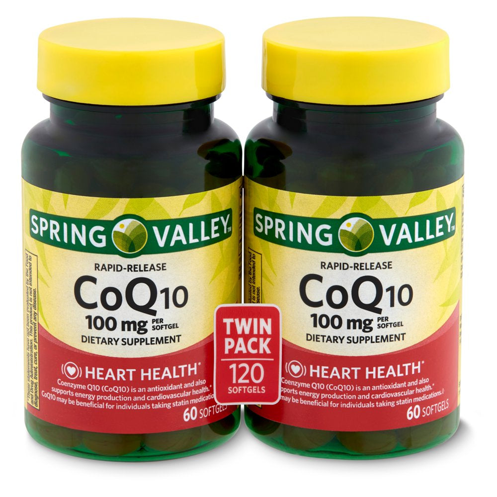 Spring Valley Rapid-Release Coq10 Dietary Supplement 100Mg Softgels, 60 ...