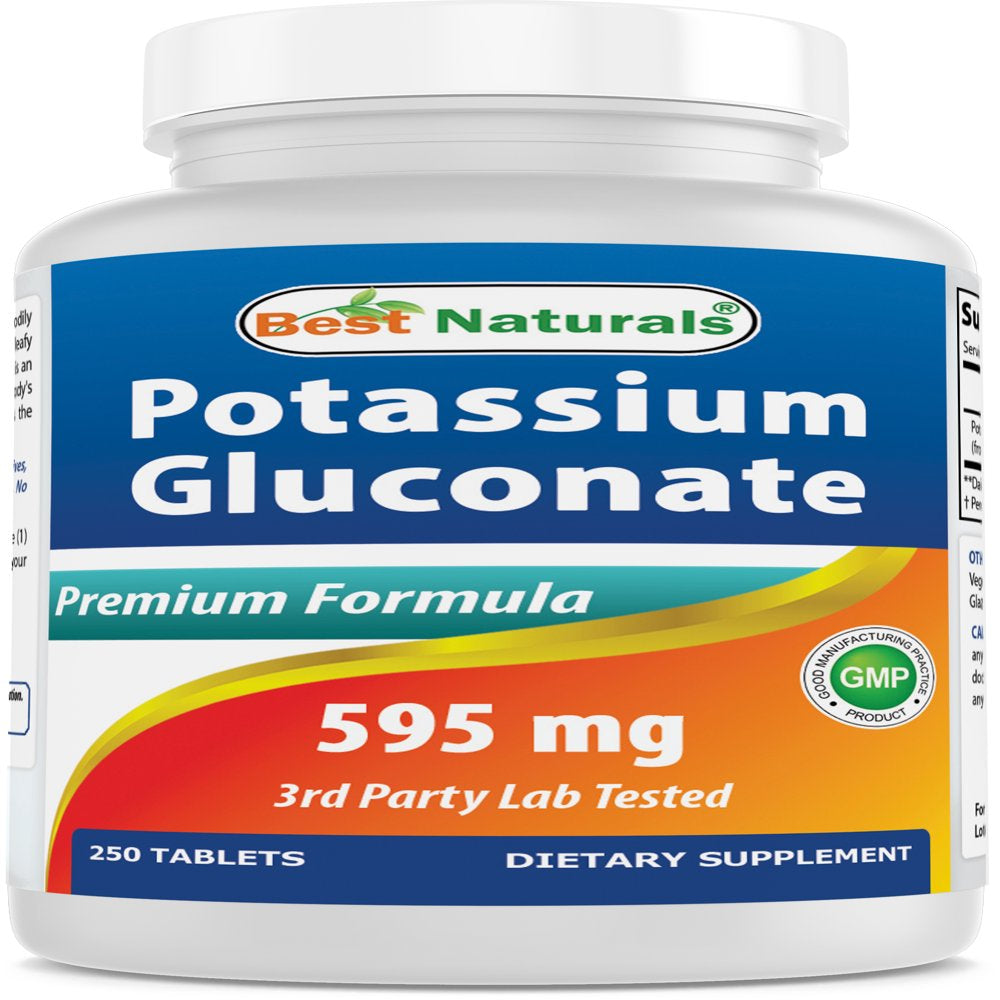 Best Naturals Potassium Gluconate Supplement 595 Mg 250 Tablets ...