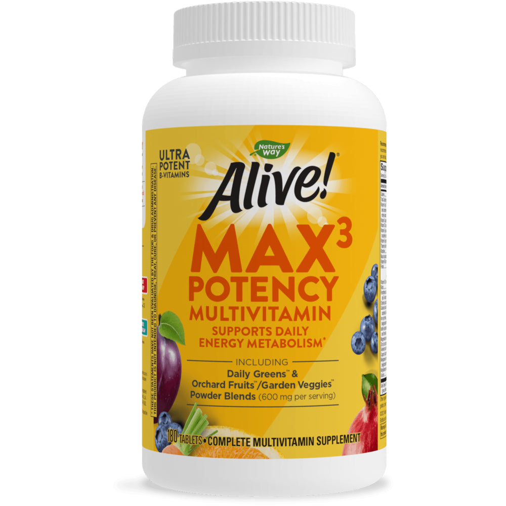 Alive! Max3 Daily Multivitamin Supplement with Iron, Max Potency, 180 ...