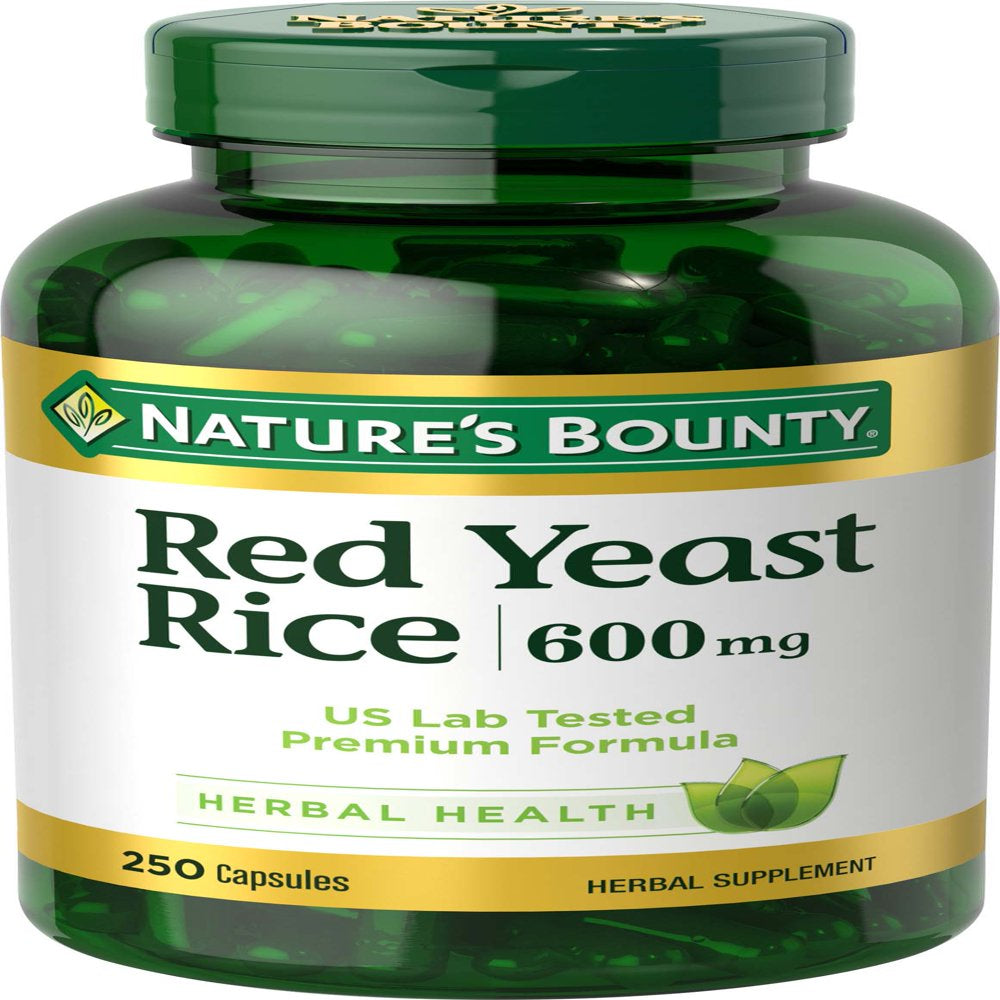 Nature’S Bounty Red Yeast Rice Supplement, 600 Mg, 250 Capsules ...