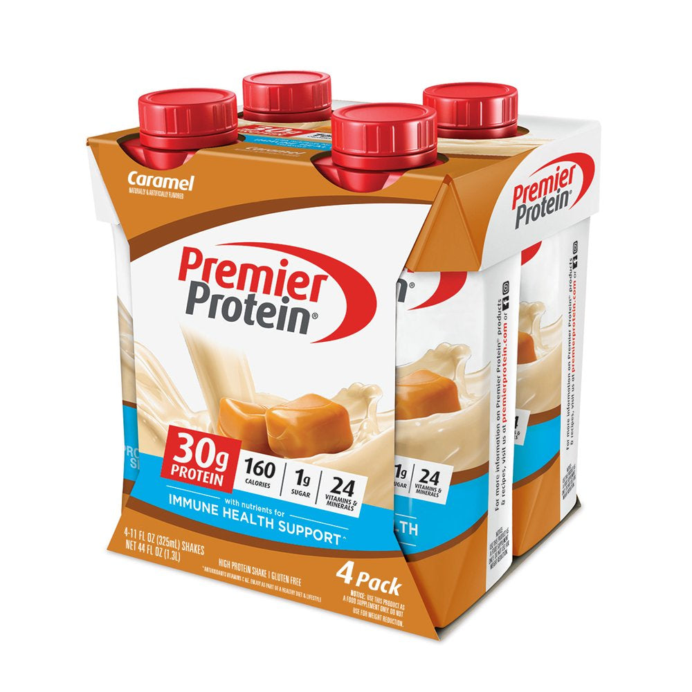 Premier Protein Shake, Caramel, 30G Protein, 11 Fl Oz, 4 Ct | VitaShop NZ