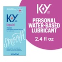Water Based Lube K-Y Liquid 2.4 Fl Oz Adult Toy Friendly Personal Lubricant for Couples, Men, Women, Massage Pleasure Enhancer, Vaginal Moisturizer, Ph Balanced, Paraben Free, Latex Condom Compatible