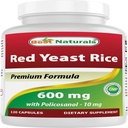 Best Naturals Red Yeast Rice 600 Mg with Policosanol 10 Mg 120 Capsules