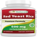 Best Naturals Red Yeast Rice 600 Mg 120 Capsules