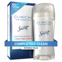 Secret Clinical Strength Invisible Solid Antiperspirant and Deodorant, Completely Clean, 2.6 Oz
