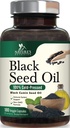 Premium Black Seed Oil Capsules 1000Mg - Vegan Cold-Pressed Nigella Sativa Black Seed Oil, Nature'S Pure Black Cumin Seed Oil for Immune, Hair and Brain Support, Non-Gmo - 180 Capsules