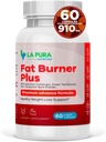 Lapura Fat Burner Plus, 60 Capsules - Weight Loss Support, Appetite Suppressant, Energy Booster, Premium Formula - Green Tea & Green Coffee Bean Extract, Cinnamon Bark Powder - Non-Gmo, Made in USA