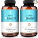 VITASEI IQ Complex PM Brain Booster Supplement,Nootropics Brain Support Supplement W/Chamomile, Vitamin B6 & Ashwagandha, Enhance Focus, Boost Concentration & Enhance Mental Clarity-60 Capsules (2Pck)