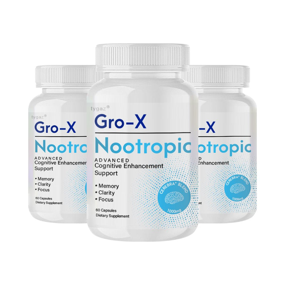 Gro-X Nootropic 3-Pack - Brain Boost & Focus