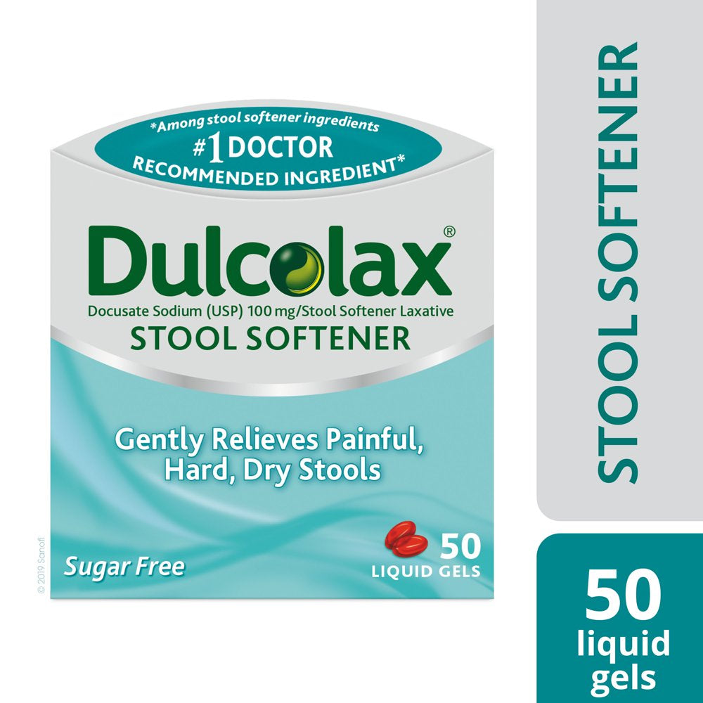 Dulcolax Stool Softener Laxative Liquid Gel Tablets for Gentle ...